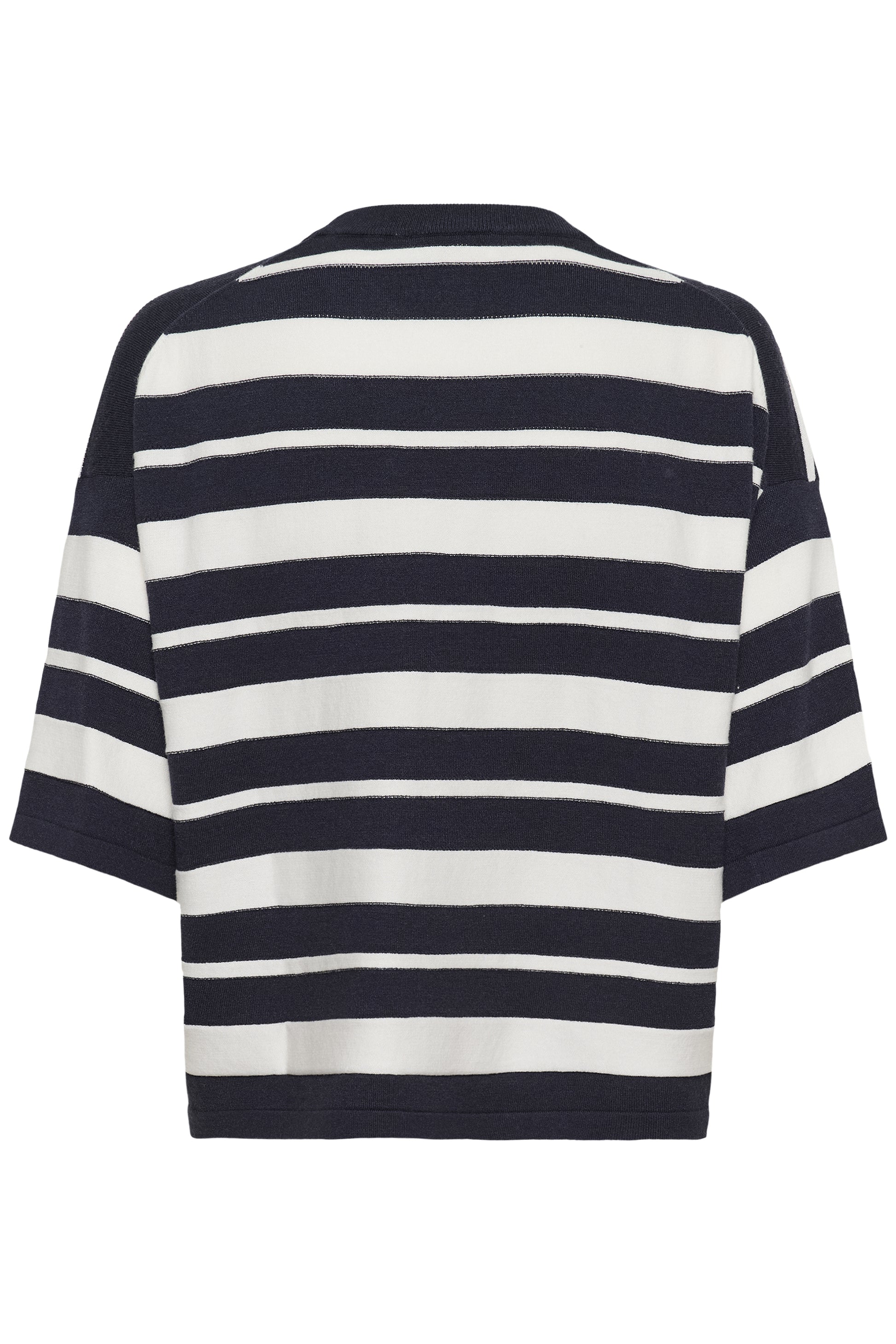 Soaked in Luxury Spina Boxy Structure Pullover in India Ink and White Stripe
