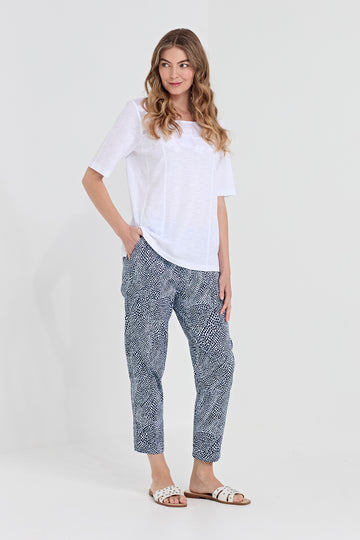 Verge Acrobat Dot Pant in Print, worn - front