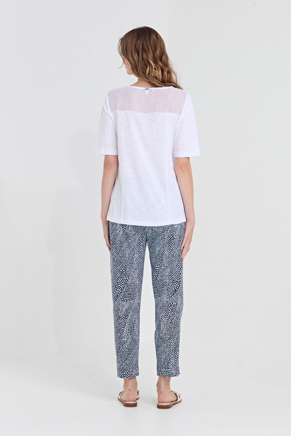 Verge Acrobat Dot Pant in Print, worn - back