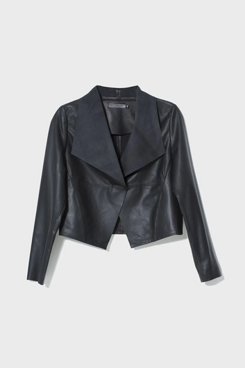 black fine leather jacket