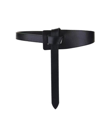 katya leather belt -black