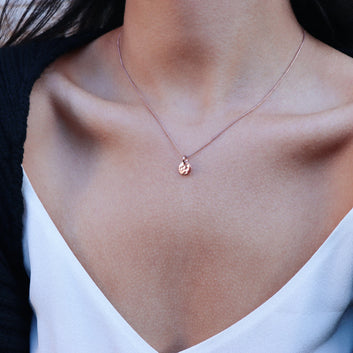 Tigger Rose Gold Disc Necklace (42cm+ext)